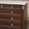 French Louis XVI Mahogany Commode with Carrara Marble Top