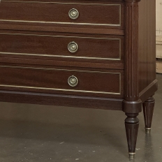 French Louis XVI Mahogany Commode with Carrara Marble Top