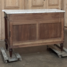 French Louis XVI Mahogany Commode with Carrara Marble Top