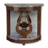 Empire Demilune Lyre Console in Mahogany with St. Anne Marble Top