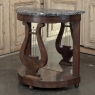 Empire Demilune Lyre Console in Mahogany with St. Anne Marble Top