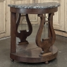 Empire Demilune Lyre Console in Mahogany with St. Anne Marble Top