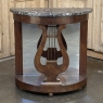 Empire Demilune Lyre Console in Mahogany with St. Anne Marble Top