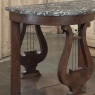 Empire Demilune Lyre Console in Mahogany with St. Anne Marble Top
