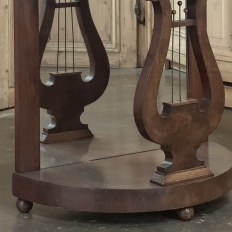 Empire Demilune Lyre Console in Mahogany with St. Anne Marble Top