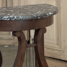 Empire Demilune Lyre Console in Mahogany with St. Anne Marble Top