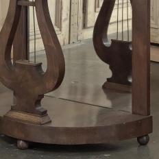 Empire Demilune Lyre Console in Mahogany with St. Anne Marble Top