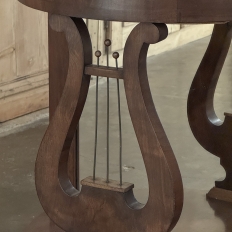 Empire Demilune Lyre Console in Mahogany with St. Anne Marble Top