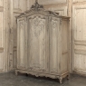 Antique Louis XV Style Stripped Oak Triple Door Armoire