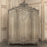 Antique Louis XV Style Stripped Oak Triple Door Armoire