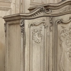 Antique Louis XV Style Stripped Oak Triple Door Armoire