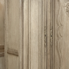 Antique Louis XV Style Stripped Oak Triple Door Armoire