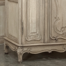 Antique Louis XV Style Stripped Oak Triple Door Armoire