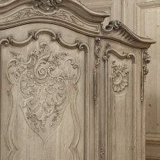 Antique Louis XV Style Stripped Oak Triple Door Armoire