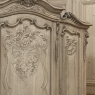 Antique Louis XV Style Stripped Oak Triple Door Armoire