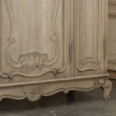 Antique Louis XV Style Stripped Oak Triple Door Armoire