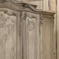 Antique Louis XV Style Stripped Oak Triple Door Armoire
