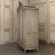Antique Louis XV Style Stripped Oak Triple Door Armoire
