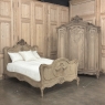 Antique Louis XV Style Stripped Oak Triple Door Armoire