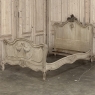 Antique Louis XV Style Stripped Oak Hand-Carved Bed