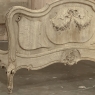Antique Louis XV Style Stripped Oak Hand-Carved Bed