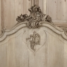 Antique Louis XV Style Stripped Oak Hand-Carved Bed