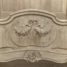 Antique Louis XV Style Stripped Oak Hand-Carved Bed