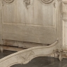Antique Louis XV Style Stripped Oak Hand-Carved Bed