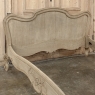 Antique Louis XV Style Stripped Oak Hand-Carved Bed