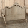 Antique Louis XV Style Stripped Oak Hand-Carved Bed