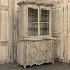 18th Century Louis XVI Inlaid Stripped Oak Bookcase ~ Bibliotheque