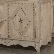 18th Century Louis XVI Inlaid Stripped Oak Bookcase ~ Bibliotheque