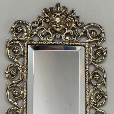 Pair of 19th Century Italian Renaissance Cast Bronze Mirrored Wall Sconces