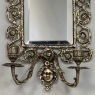 Pair of 19th Century Italian Renaissance Cast Bronze Mirrored Wall Sconces