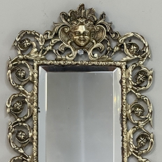 Pair of 19th Century Italian Renaissance Cast Bronze Mirrored Wall Sconces