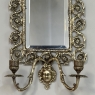 Pair of 19th Century Italian Renaissance Cast Bronze Mirrored Wall Sconces