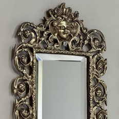 Pair of 19th Century Italian Renaissance Cast Bronze Mirrored Wall Sconces