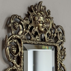 Pair of 19th Century Italian Renaissance Cast Bronze Mirrored Wall Sconces