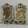 Pair of 19th Century Italian Renaissance Cast Bronze Mirrored Wall Sconces