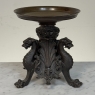 Pair of Renaissance Revival Bronze Rose Bowl ~ Pillar Candle Stands