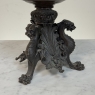 Pair of Renaissance Revival Bronze Rose Bowl ~ Pillar Candle Stands
