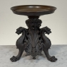 Pair of Renaissance Revival Bronze Rose Bowl ~ Pillar Candle Stands