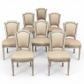 Set of 8 French Louis XVI Painted Dining Chairs
