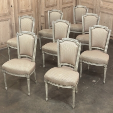 Set of 8 French Louis XVI Painted Dining Chairs