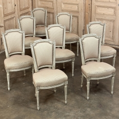 Set of 8 French Louis XVI Painted Dining Chairs