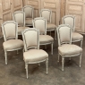 Set of 8 French Louis XVI Painted Dining Chairs