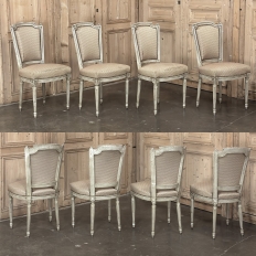 Set of 8 French Louis XVI Painted Dining Chairs