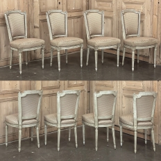 Set of 8 French Louis XVI Painted Dining Chairs
