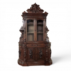 Grand 19th Century French Renaissance Revival Bookcase signed by Sculptor Benjamin Deguil