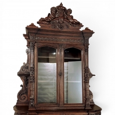 Grand 19th Century French Renaissance Revival Bookcase signed by Sculptor Benjamin Deguil